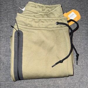 Nike Olive Green Joggers with Black Accents